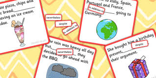 Despite what has just been said or referred to: Finish The Sentence Cards Using In Addition Nevertheless Despite