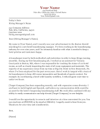 I have been working as a housekeeper for the past five years, and i worked my way up to a lead. Housekeeping Cover Letter Sample Resume Companion
