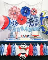 Www.leelaaloo.com♥ visit our blog for party ideas. Nautical Party Kit Birthday Party Decorations Baby Shower Nautical Party Decorations Baby Shower Party Decorations Nautical Birthday Party