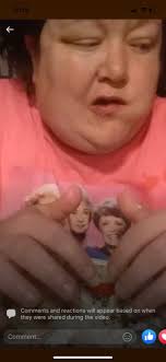 The kids in her mouth waiting for her to swallow