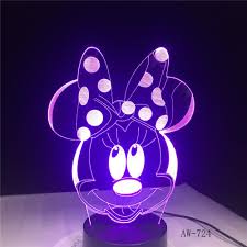 3d Cartoon Minnie Mouse Led Rgbw Night Light 7 Color Change Desk Table The 3d Lamp