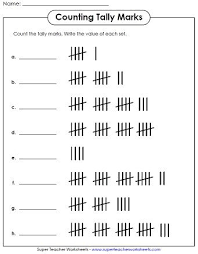 Counting Tally Marks Kindergarten Math Worksheets Tally Marks Kindergarten First Grade Worksheets
