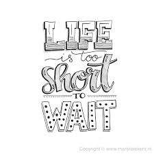 Life Is Too Short To Wait Handlettering Quote Www Marijketekent Nl Hand Lettering Quotes Drawing Quotes Bullet Journal Quotes