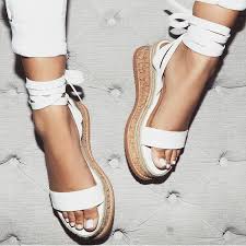 Black And White Wedges Sandals Faux Leather Lace Up Wedges Summer Shoes Lace Up Shoes Leather Wedge Sandals