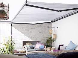 6 Fashionable Outdoor Spaces That Beat The Heat Colorado Homes Lifestyles Patio Awning Patio Backyard Patio Designs