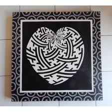 Lukisan Dot Painting Motif Hati Panjang 70 Cm Lebar 70 Cm Bahan Kanfas Cat Vynilex Lukisan Ini Menggunakan Teknik Melukis D Seniman Pelukis Dekorasi