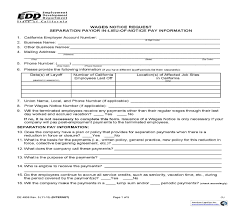 Wages Notice Request Separation Pay Or In Lieu Of Notice Pay Information California Business Names California Location