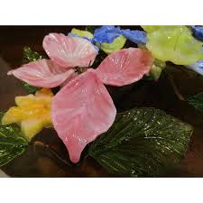 Classic chandelier in murano glass enriched with leaves and flowers. Italian Murano Antique Hand Blown Venetian Art Glass Flower Arrangement Chairish