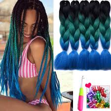 About 44% of these are synthetic hair a wide variety of blue hair braids options are available to you, such as hair extension type, virgin hair, and. Amazon Com 5 Packs Ombre Braiding Hair Extensions Three Tone Colored Jumbo Braids Bulk Hair Black Green Blue Purple Pink Black Green Blue Beauty