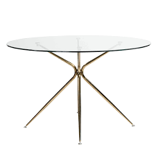 We Re Obsessed With The Sleek Modern Look Of This Glass Top Dining Table Pair With Velvet Chairs F Glass Table Living Room Dining Table 48 Round Dining Table