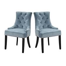 The lucia lion knocker dining chair has a wide seat and is very special. Set Of 2 Mia Knocker Velvet Dining Chairs Blue Home Store Living