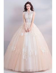 Princess diana wore a ball gown wedding dress, so it really is made for princesses. Unique Collar Lace Champagne Ball Gown Wedding Dress Princess Wholesale T69014 Gemgrace Com