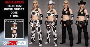 Dixie Clemets from Rumble Roses. With entrance, victory, moveset, and  custom render. : r/WWEGames