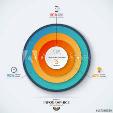 Infographic Diagram Template With Concentric Circles Vector