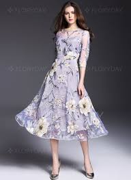 Cute Floral Round Neckline Midi A Line Dress Floryday Dresses Fashion Dresses Womens Dresses