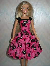 Schnittmuster barbie puppenkleider, burda style 8576. Handmade Barbie Clothes Pink And Black Cat Dress Etsy Vintage Barbie Kleidung Puppenkleidung Kleidung