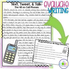 Writing Rubric Checklist Helps Students Evaluate Their Writing Cell Phone Use Opinion Argumentative Essa Opinion Writing Rubric Writing Rubric Writing Lessons