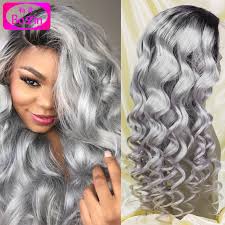 You'll look very elegant in a gray wig, so shop now for gray wigs in the shades and styles you've been searching for! Black To Silver Ombre Wig Human Hair Novocom Top