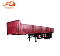 [Hot Item] Three Axle Red Dropside Semi Trailer Hot Selling Sidewall  Trailers