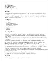professional child care supervisor