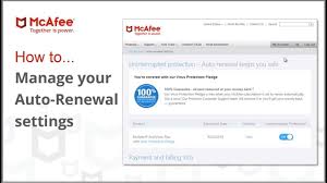 How To Turn Off Or On The Mcafee Auto Renewal Feature In 2020 Renew Mcafee Turn Ons