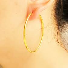 Apparel & accessories, arts & crafts, light industry daily use Simple Sand Gold Earrings Gypsophila Large Circle Exaggerated Ear Jewelry Copper Plated Fake Gold Earrings Will Not Fade For A Long Time