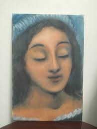 Shojo, second painting in my Japan in Gold series, oil