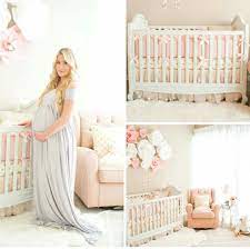 Light Pink And Tan Girls Nursery Baby Girl Room Girls Nursery Lighting Light Pink Nurseries