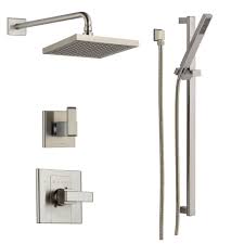 Delta Dss Arzo 1401 Chrome Monitor 14 Series Single Function Pressure Balanced Shower System With Shower Head And Hand Shower Includes Rough In Valves Faucetdirect Com