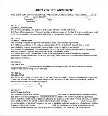 Qualified Joint Ventures As Partnerships Joint Venture Agreement Venture