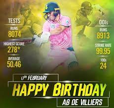 As the south africa legend ab de villiers turned 36 on monday, fans and players kept pouring their wishes for the mr 360 of cricket. Happy Birthday Abd Ab De Villiers Birthday 2021 Wishes Quotes Whatsapp Status Photos Images Pics Cake Songs Videos School Hos