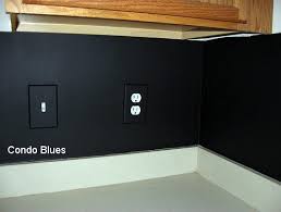 If you are looking for an inexpensive kitchen backsplash solution, chalkboard paint might just be your answer! Condo Blues Chalkboard Paint Kitchen Backsplash