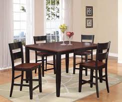 Black Cherry Counter Height Table W 4 Chairs Pub Dining Set Counter Height Dining Sets Glass Dining Table Set