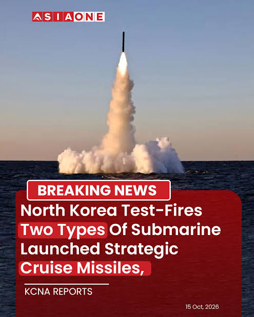 North Korea Test-Fires Two Types Of Submarine-Launched Strategic Cruise  Missiles, KCNA Reports.