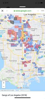 The link between gang injunctions and the gentrification process (pt. Dj R Tistic On Twitter It S Still Crazy To Look At The Color Coded Map Of Gangs In L A Essentially Every Single Black Neighborhood Is Somebody S Territory Only A Few Exceptions Such As Ladera