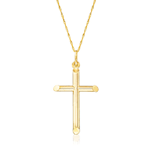 4.5 out of 5 stars. Italian 14kt Yellow Gold Cross Pendant Necklace Ross Simons