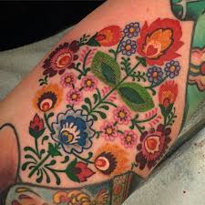 Gorgeous Floral Swedish Embroidery Tattoo By Jasmine Wright Embroidery Tattoo Tattoos Swedish Tattoo