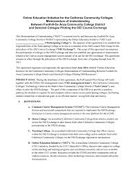 California is home to two of the nation's largest economies, the birthplace of modern computing, hollywood, plus many universities and colleges. Online Education Initiative For The California Community Colleges Memorandum Of Understanding