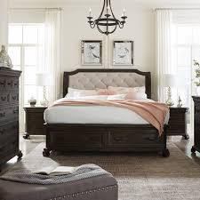 Magnussen Bellamy Traditional Peppercorn Sleigh Storage Bed Furniture Storage Bed Bedroom Furniture