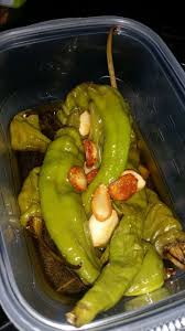 Roasted Italian Long Hot Peppers Italian Log Hots 5 Olive Oil 1 Cup Garlic 7 8 Cloves Kosher Sal Stuffed Peppers Long Hot Peppers Stuffed Hot Peppers