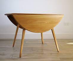 Ercol No 384 Round Drop Leaf Table Retro Vintage Furniture