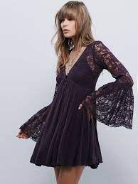 Black Lace Free People With Love From India Dress With Bell Sleeves Freepeople Free People Clothing Free People Style Free People Dress