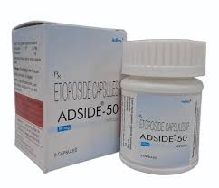 50mg Adside Etoposide Capsules - White/Off-White, Oral, Blister Packed, 8 Capsules | Prescription Anti-Cancer Therapy, Small Cell Lung & Testicular Cancer at 350.00 INR in Mumbai | Amari Trade Alliance Llp