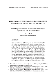 Majlis agama islam selangor (mais). Pdf Perluasan Skop Undang Undang Islam Di Malaysia Aplikasi Dan Implikasinya Jurnal Syariah Um Academia Edu