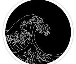 Aesthetic Trendy Black And White Tumblr Stickers Black And White Wave Sticker By Emilyg22 In 2020 Black And White Stickers Black Stickers Aesthetic Stickers