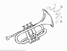 Musical Instruments Coloring Pages Trompet Tekenen Muziek