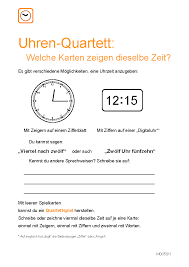Uhrzeit lernen für kleinkinder, lehrnuhr basteln druckvorlage pdf. Zeiteinheiten Verwenden Uhren Quartett