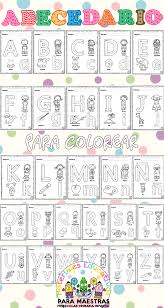 Abecedario De Trazos Para Colorear Materiales Educativos Para Maestras Las letras, las vocales y consonante ???? abecedario de trazos para colorear