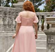 Plain Solid Color Plus Size Wholesale Chiffon Bridesmaid Dress