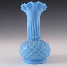 Collection of silver flower vases vases artificial plants collection description: French Victorian Vintage Blue Milk Glass Diamond Vase 19 00